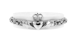Sterling Silver Byzantine Claddagh Bracelet
