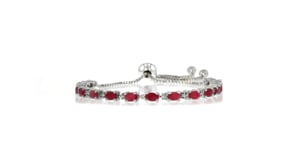 4.50 ct. t.w. Ruby Bolo Bracelet with Diamond Accents in Sterling Silver
