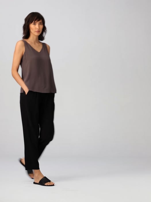 Silk Georgette Crepe V-Neck Top | EILEEN FISHER Silk Georgette Crepe V-Neck Top | EILEEN FISHER