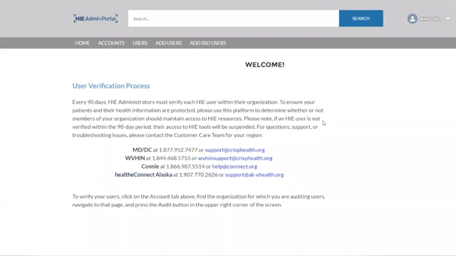 HIE Admin Tool - Improve Outcomes and Enhance the Patient Experience | CRISP  | Improve Outcomes and Enhance the Patient Experience | CRISP