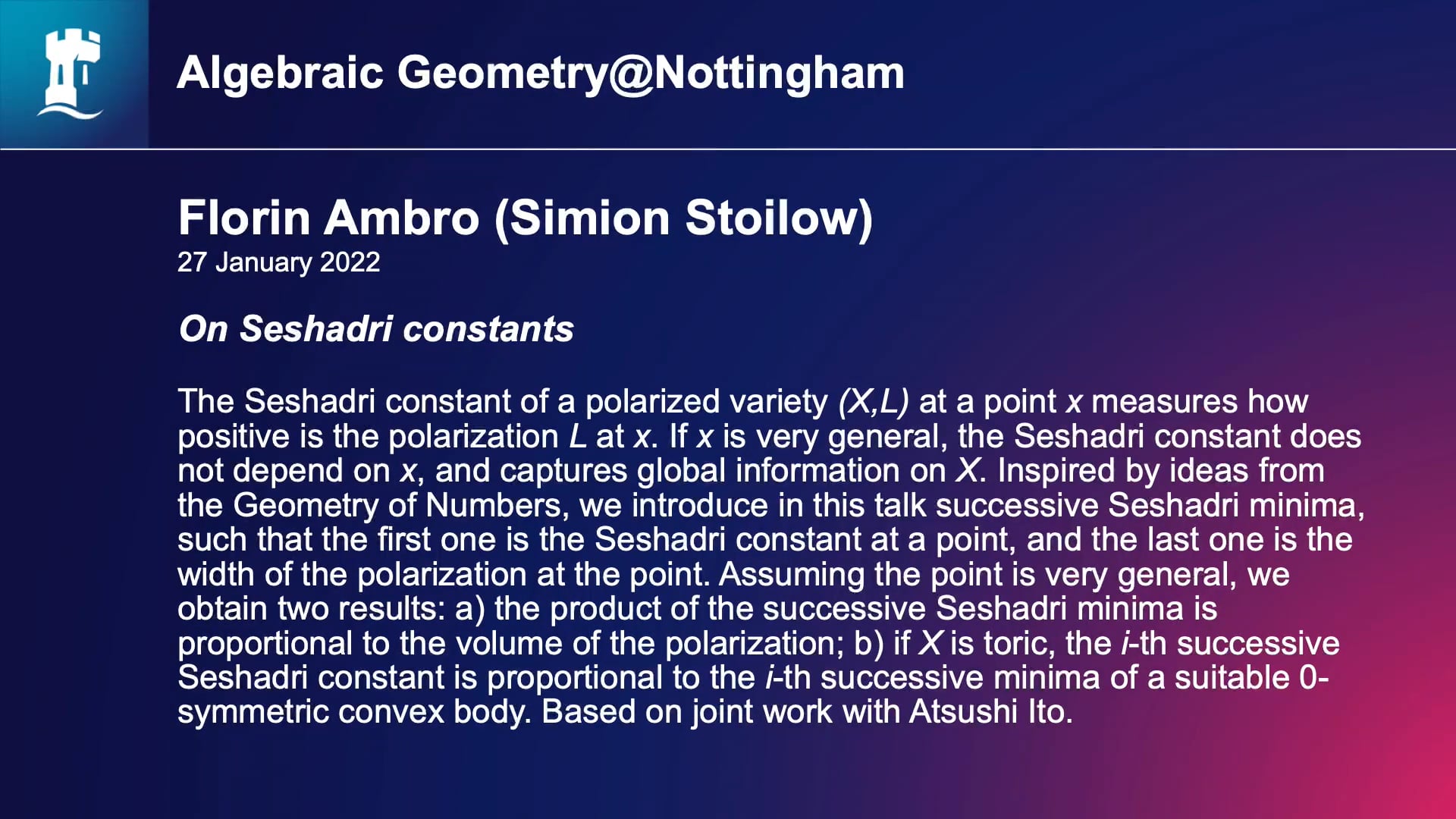 Florin Ambro (Simion Stoilow) on Vimeo
