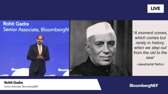 Watch "<h3>BNEF Summit: Transition Strategies of India's Corporations</h3>
Rohit Gadre, Senior Associate, BloombergNEF"