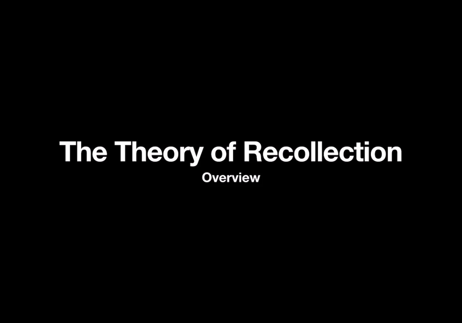 Plato's Theory of Recollection on Vimeo