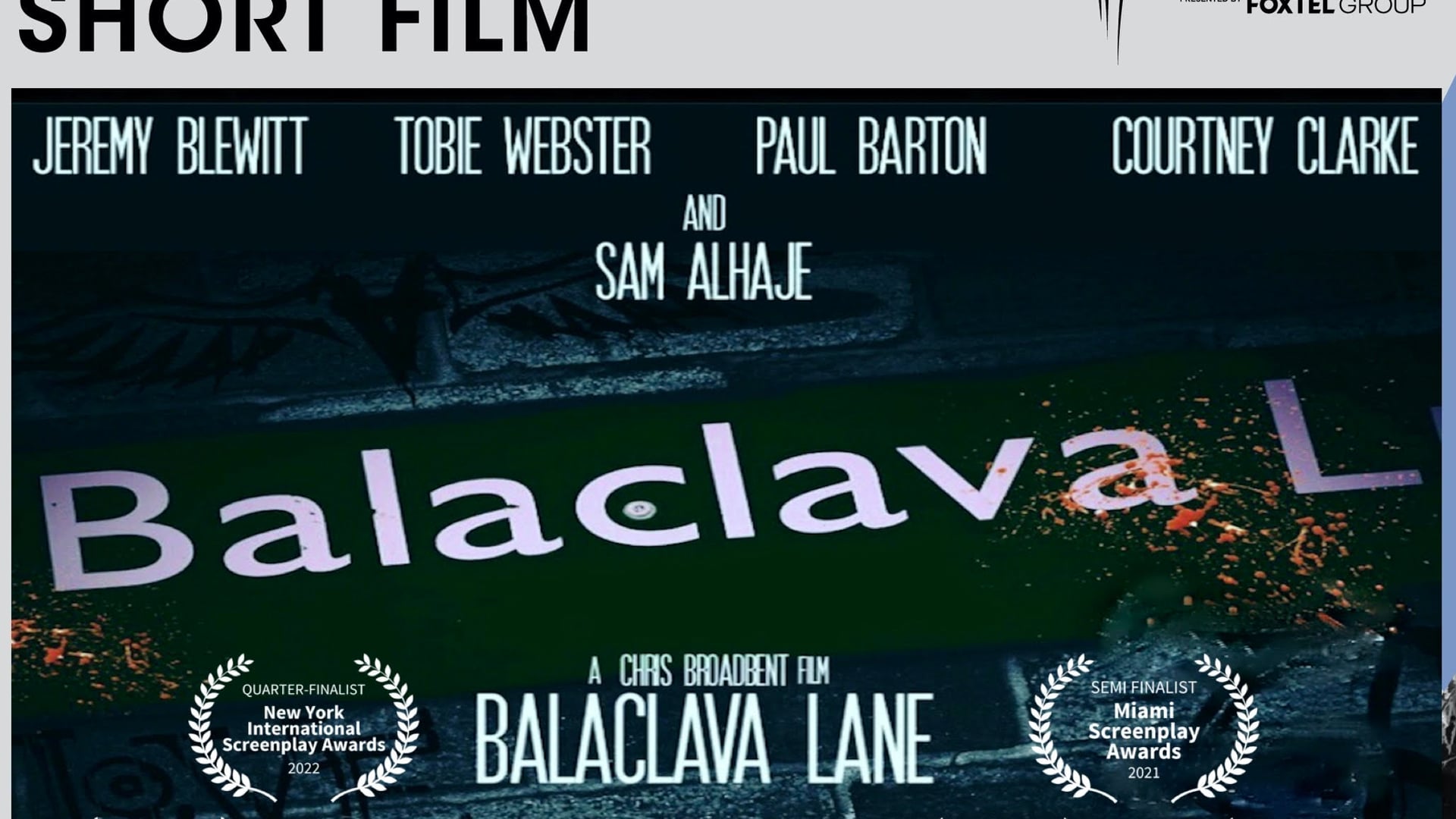 Balaclava Lane - Coming to age / Drama - Short Film