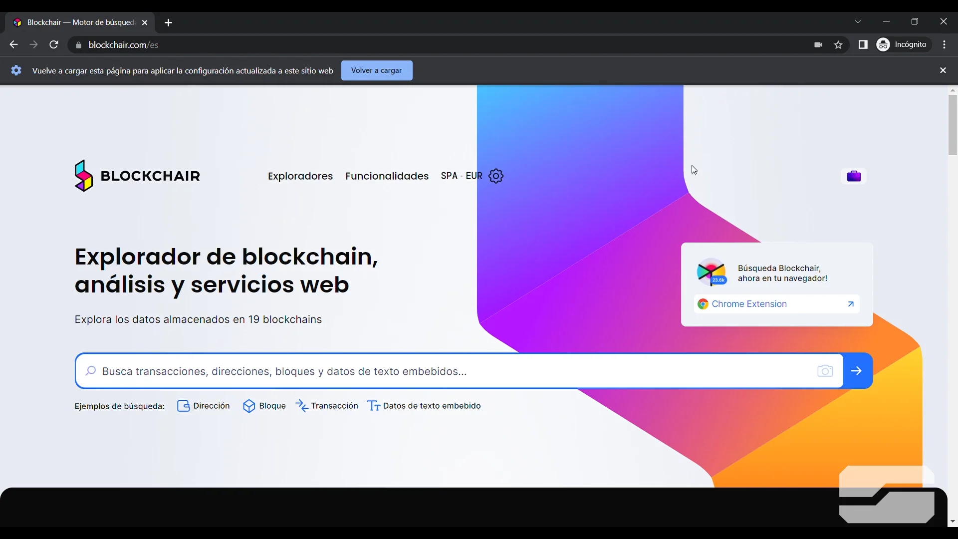 Consultar saldo en Blockchair