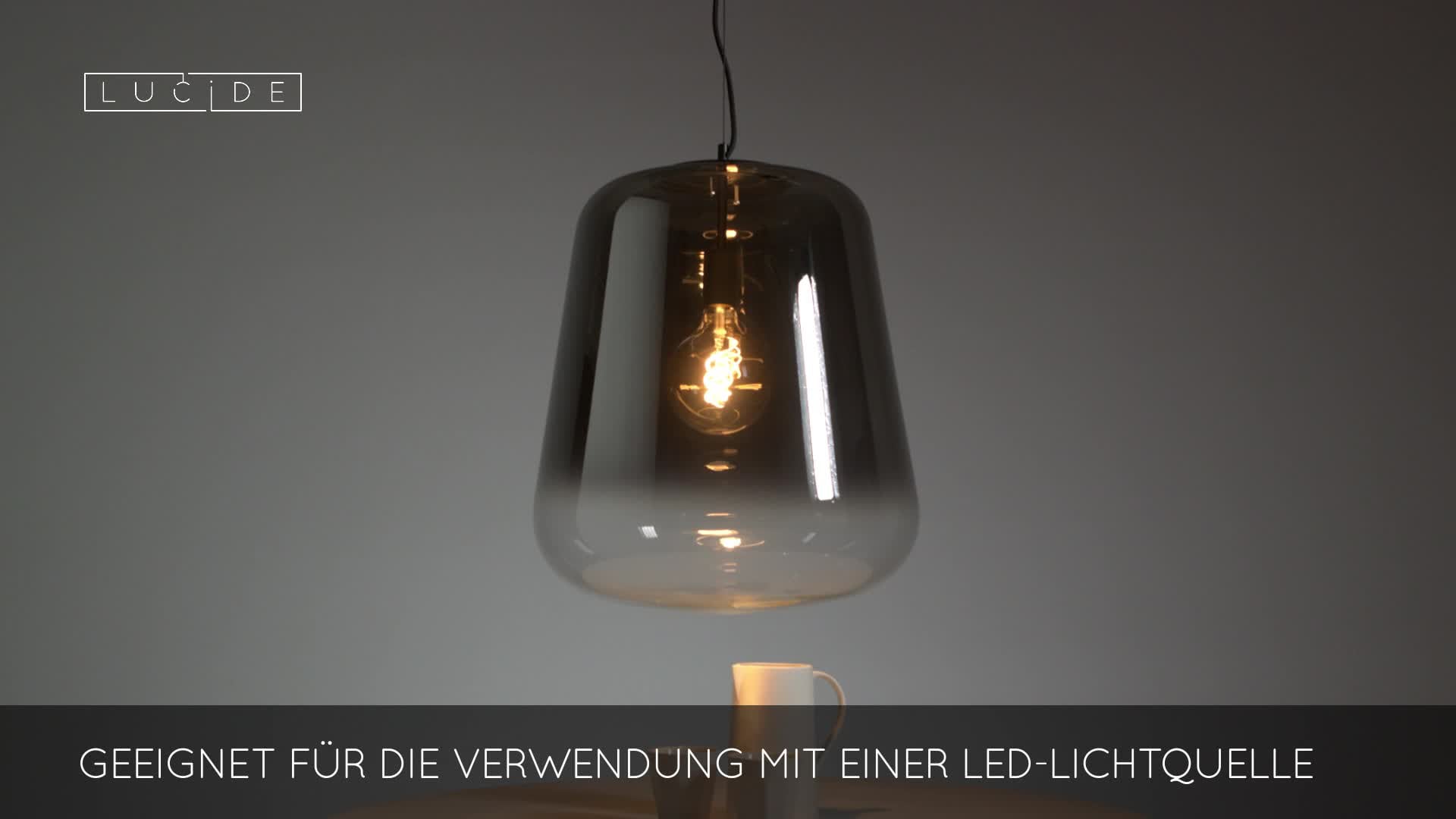 Lucide MESH Pendelleuchte - Schwarz, Ø45cm, Verstellbare Höhe 40-135cm, Für E27 Lampen