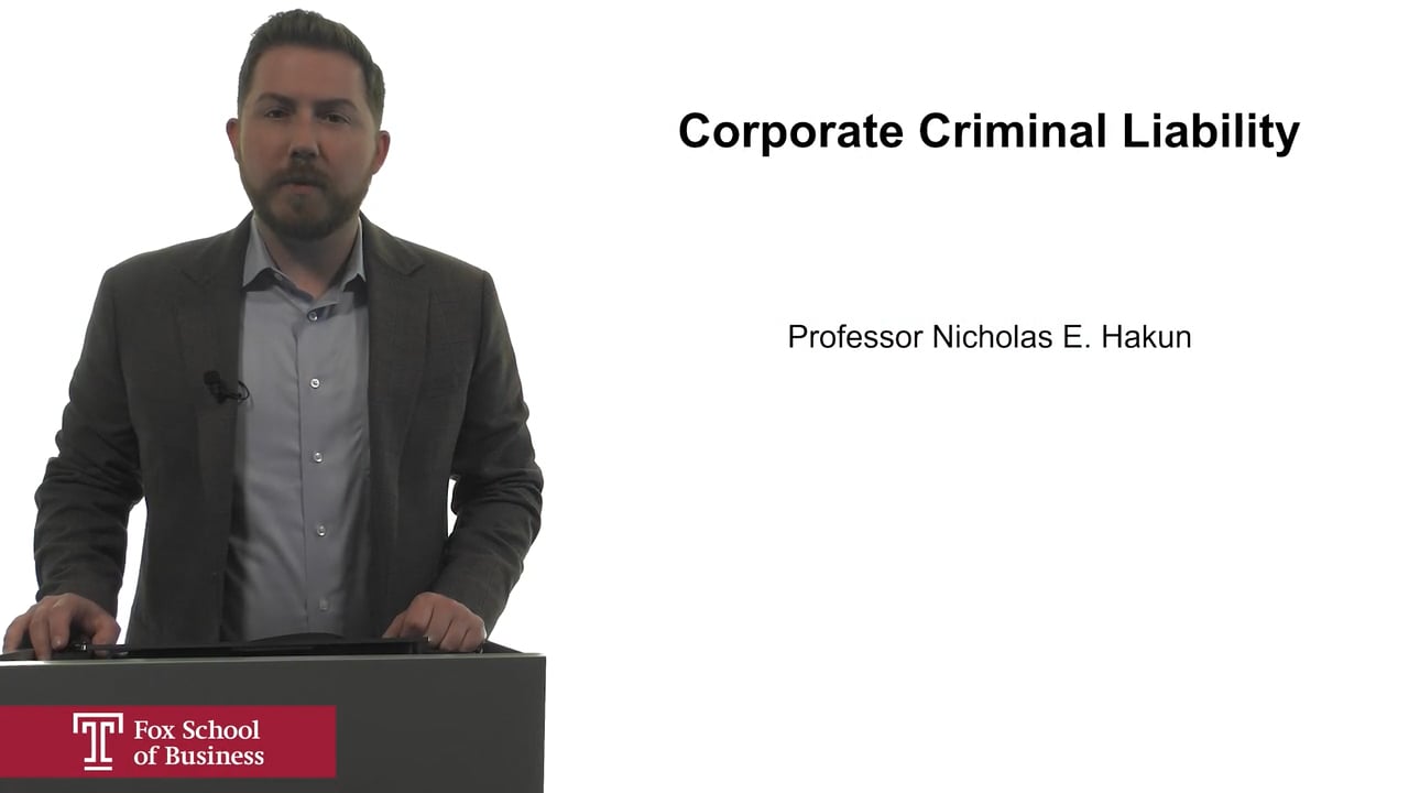 Corporate Criminal Liability