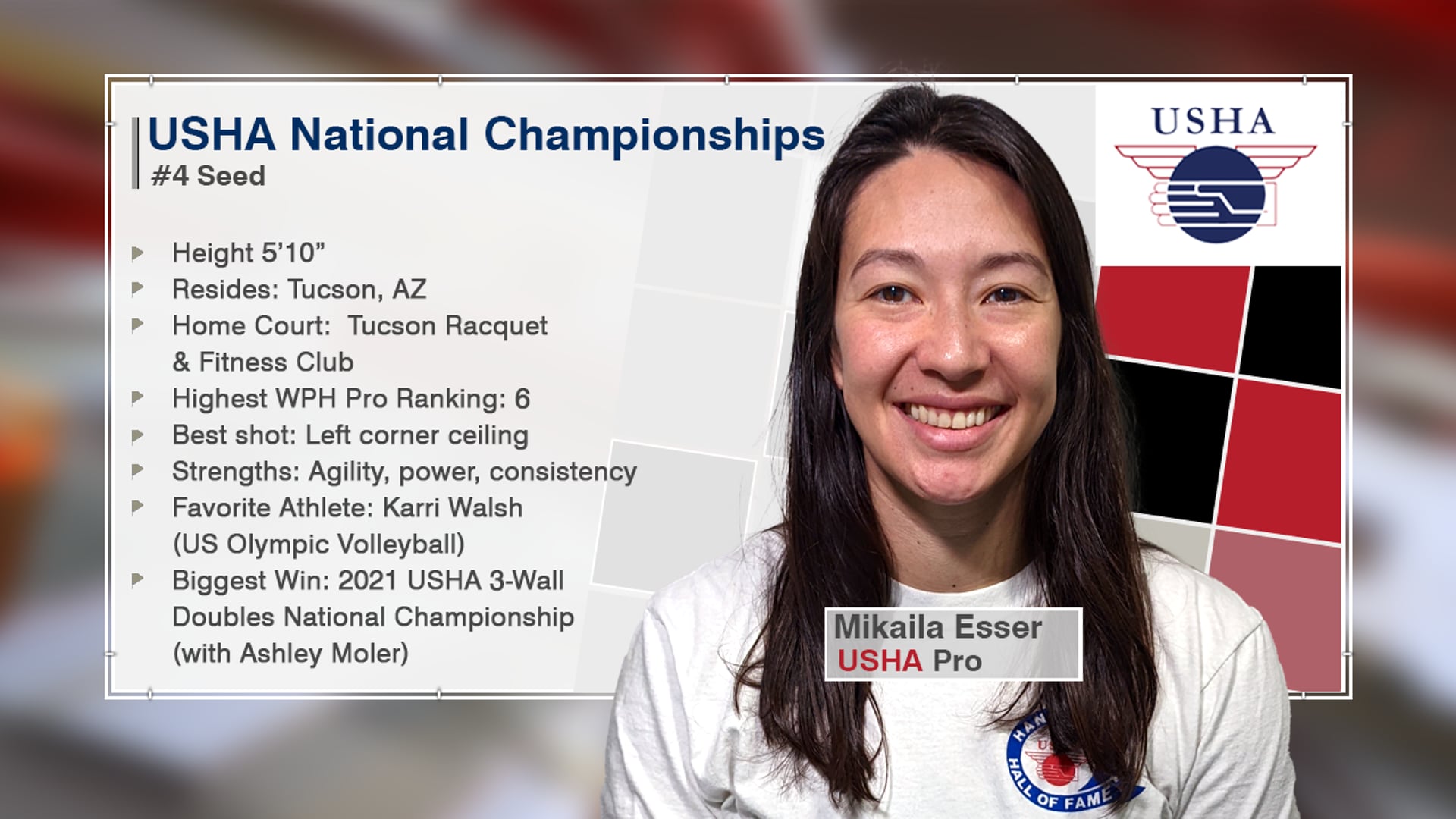 2022 USHA 4 Wall Nationals - Women's Semis - Casey vs Esser