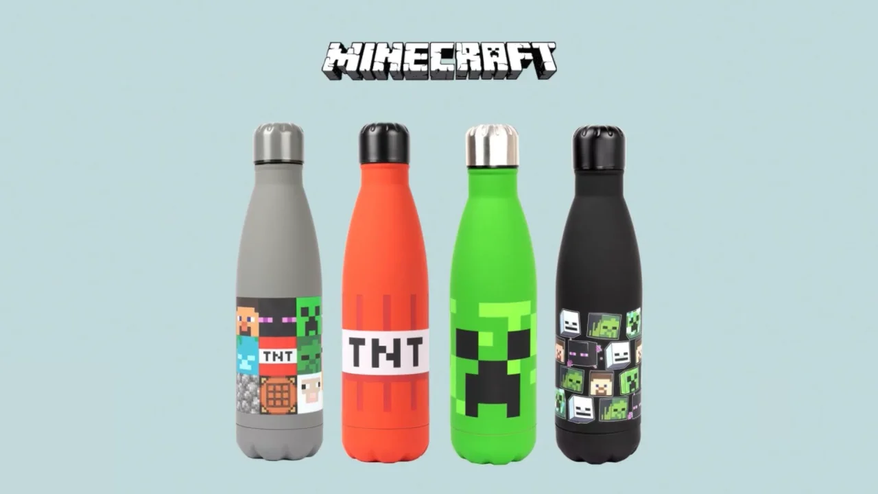 Minecraft Metal Water Bottle – Playback Video Games
