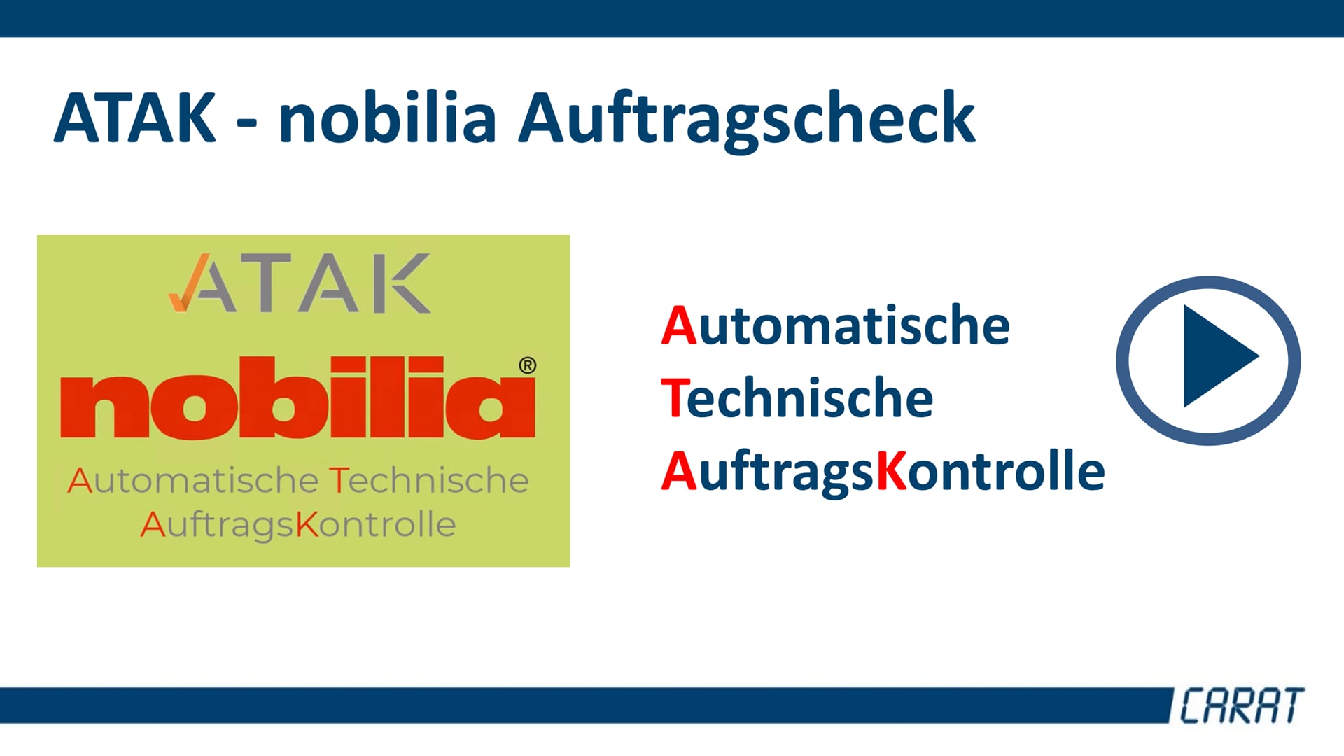 ATAK - nobilia Auftragscheck