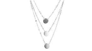 Italian Sterling Silver Personalized Three-Strand Disc Necklace