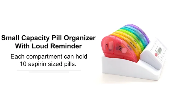 Small Pill Organizer with Reminder<br> 7 Day x 5 Compartments per Day