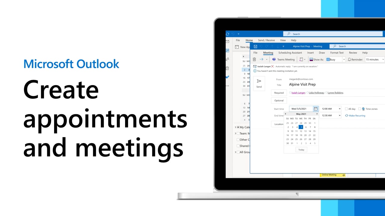 Create meetings and appointments on Vimeo