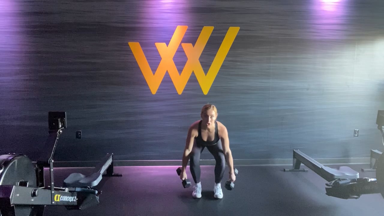 Row House Floor Exercise Video Library Suitcase Squat + Curl to Press on Vimeo