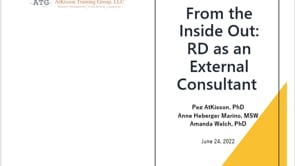 From the Inside Out: RD as an External Consultant
