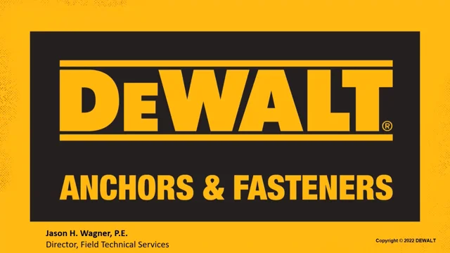 Concrete Anchor Design with DEWALT Design Assist DDA DeWalt Sponsored Webinar