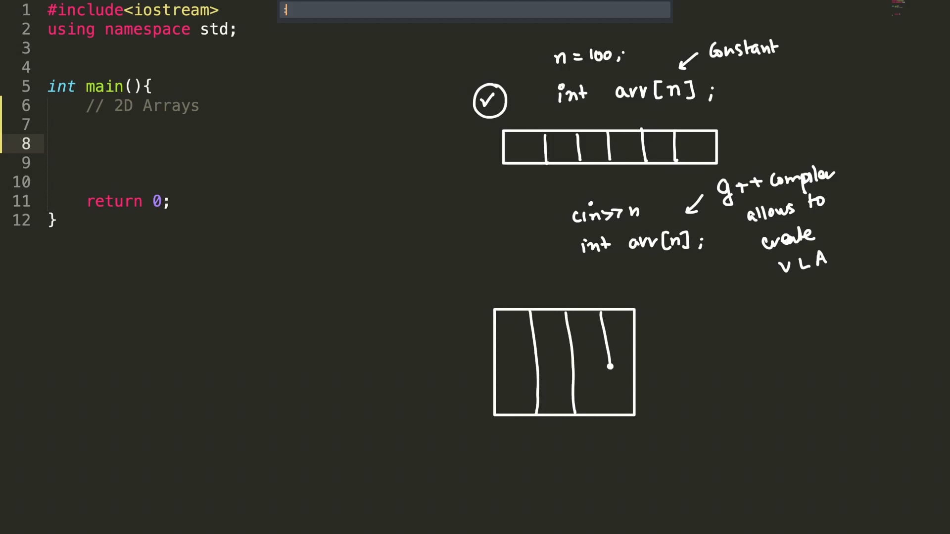 two dimensional array assignment c