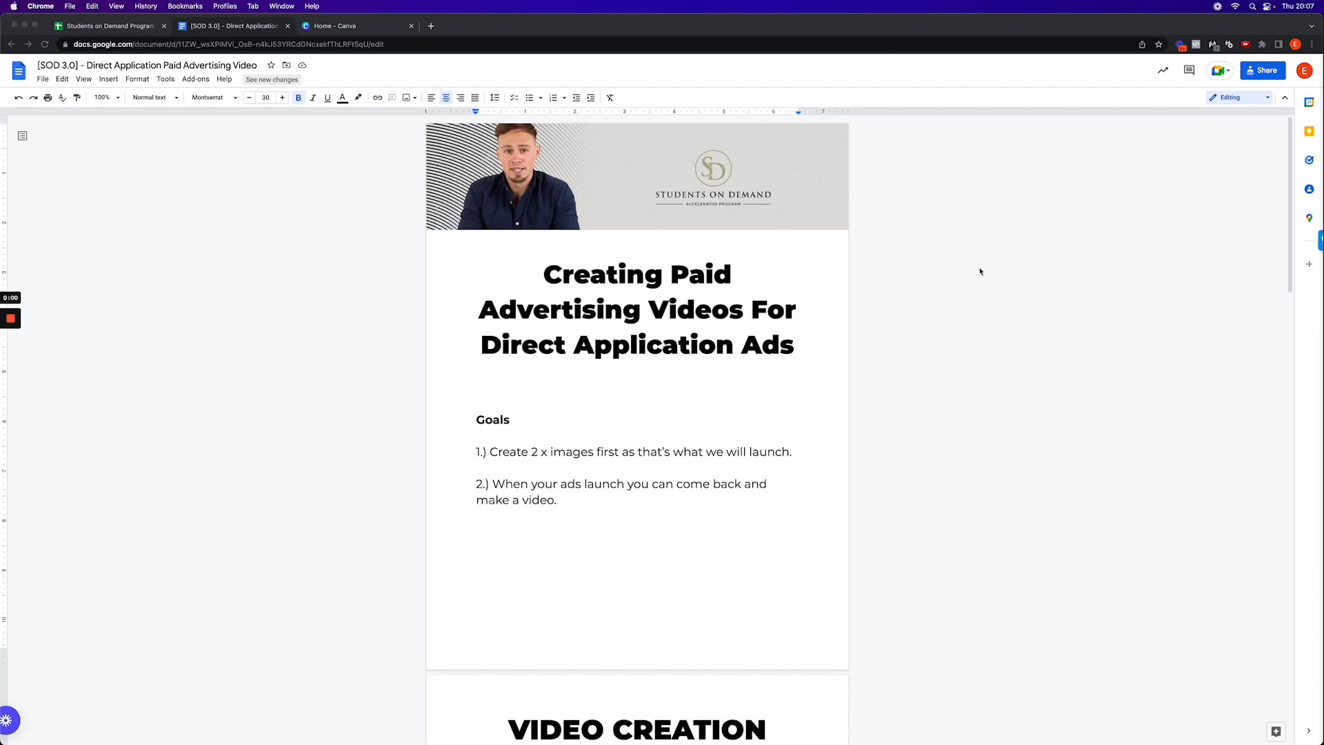 [SOD 30] - Direct Application Paid Advertising Video