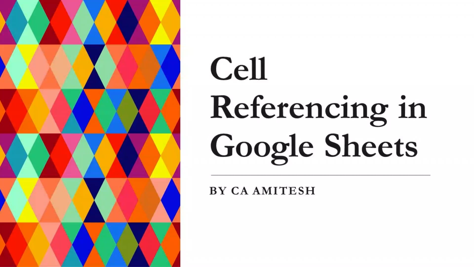 25 Cell Referencing in Google Sheets on Vimeo