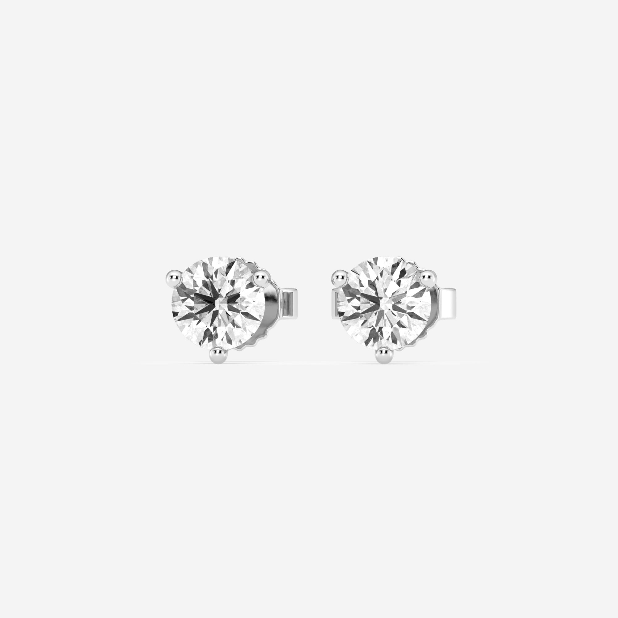 product video for 3/4 ctw Round Near-Colorless Lab Grown Diamond Three Prong Martini Stud Earrings