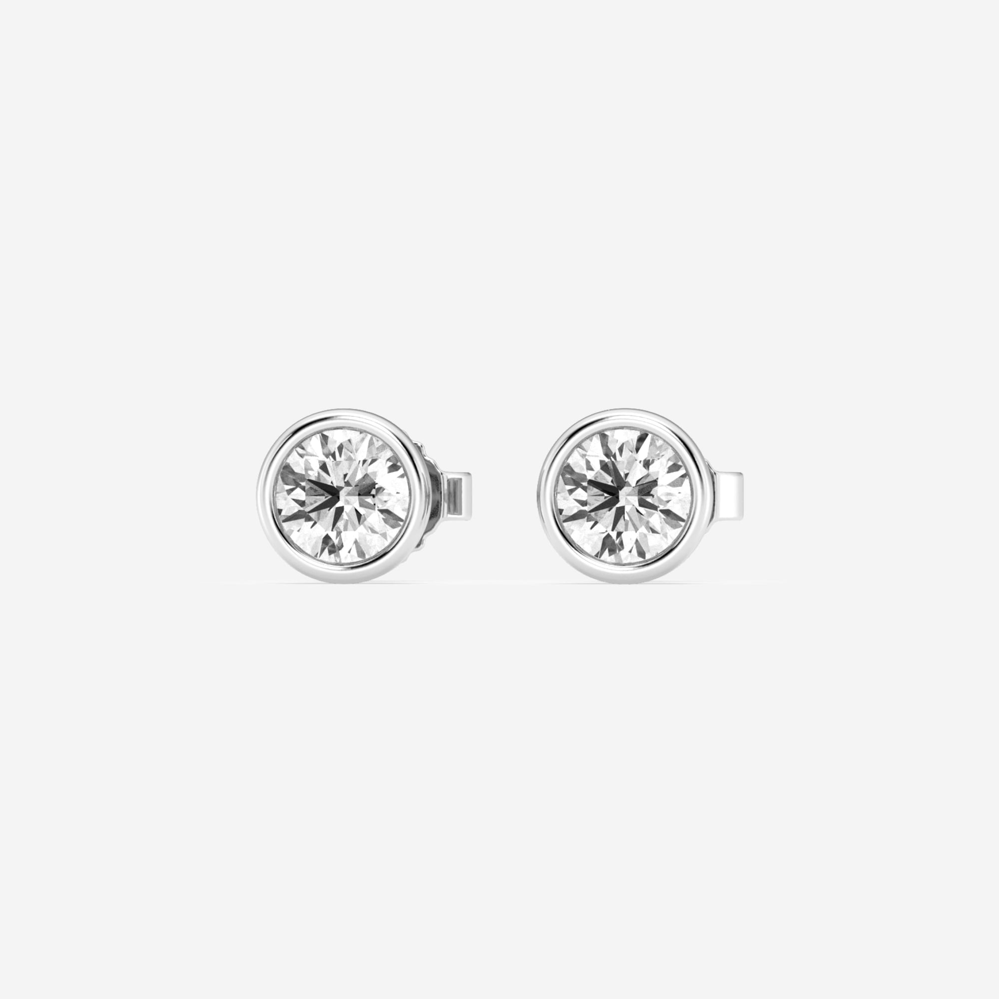 product video for 3/4 ctw Round Lab Grown Diamond Bezel Set Solitaire Stud Earrings