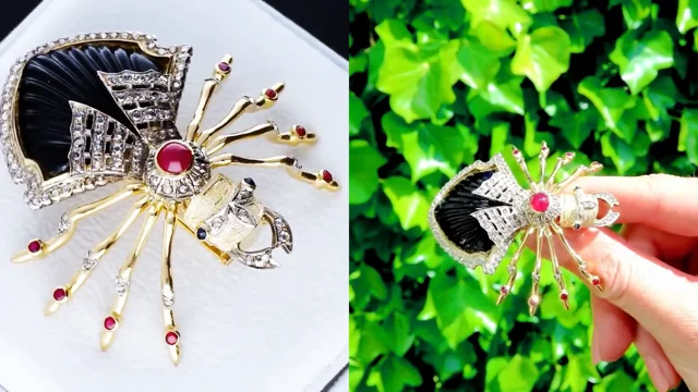 18kt Yellow Gold Faberge Spider Brooch