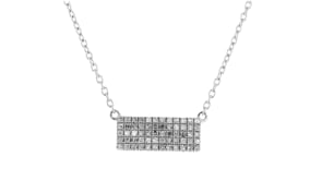 25 ct. t.w. Pave Diamond Rectangular Bar Necklace in Sterling Silver