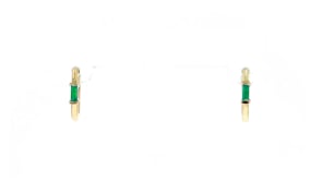 10 ct. t.w. Emerald Huggie Hoop Earrings in 14kt Yellow Gold
