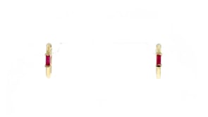 10 ct. t.w. Ruby Huggie Hoop Earrings in 14kt Yellow Gold