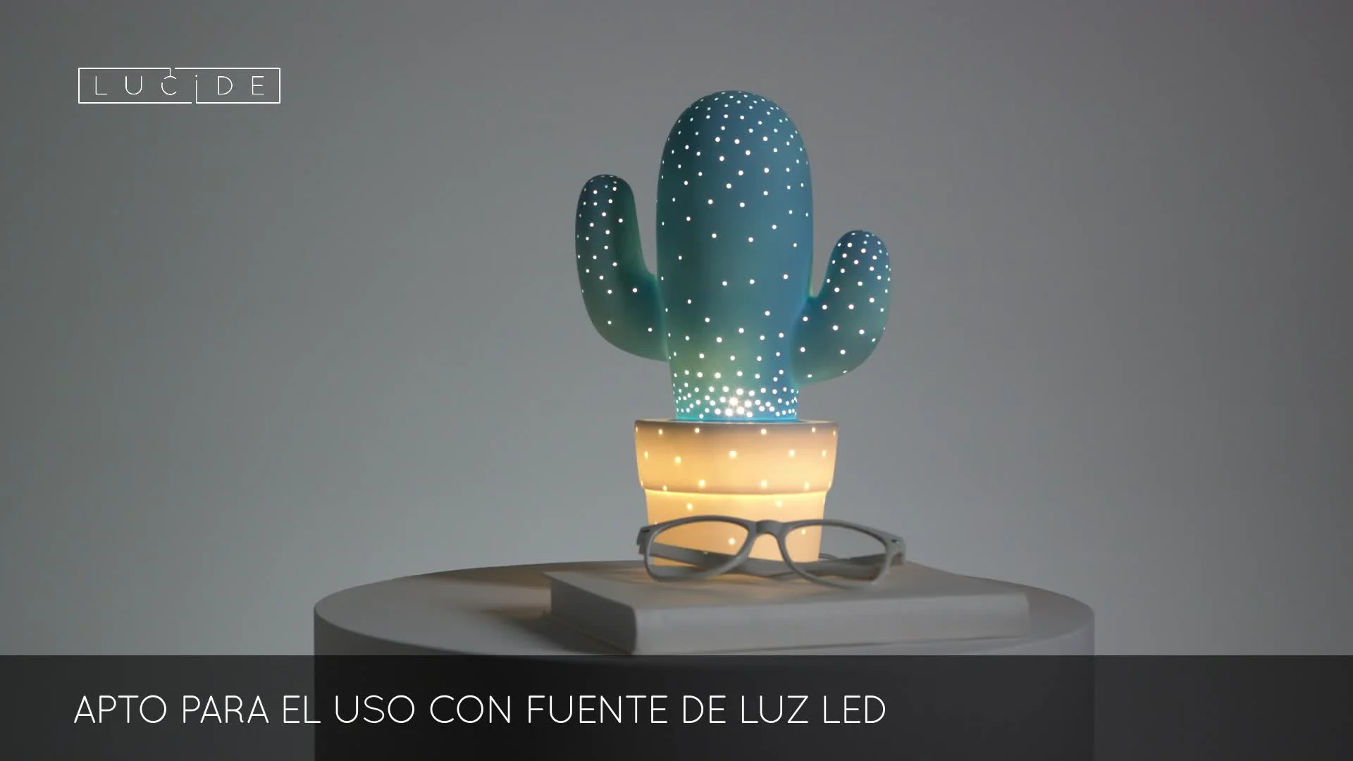 Lucide CACTUS - Lmpara de mesa - 1xE14 - Azul pastel (13513/01/68-ES)