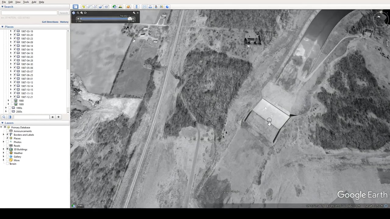 The "Snoopy Dam" mural from CJ Brown Reservoir in Springfield Ohio