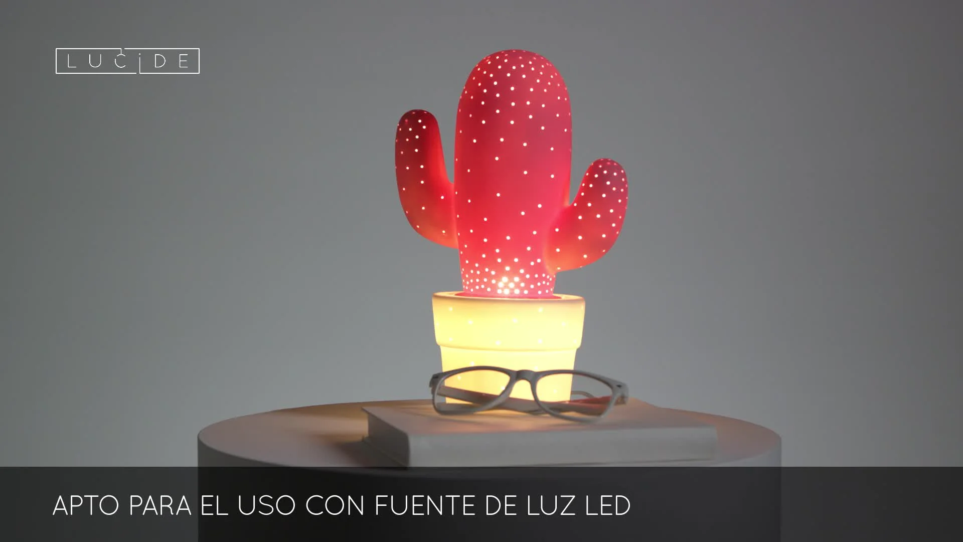 Lucide CACTUS - Lmpara de mesa - 1xE14 - Rosa (13513/01/66-ES)