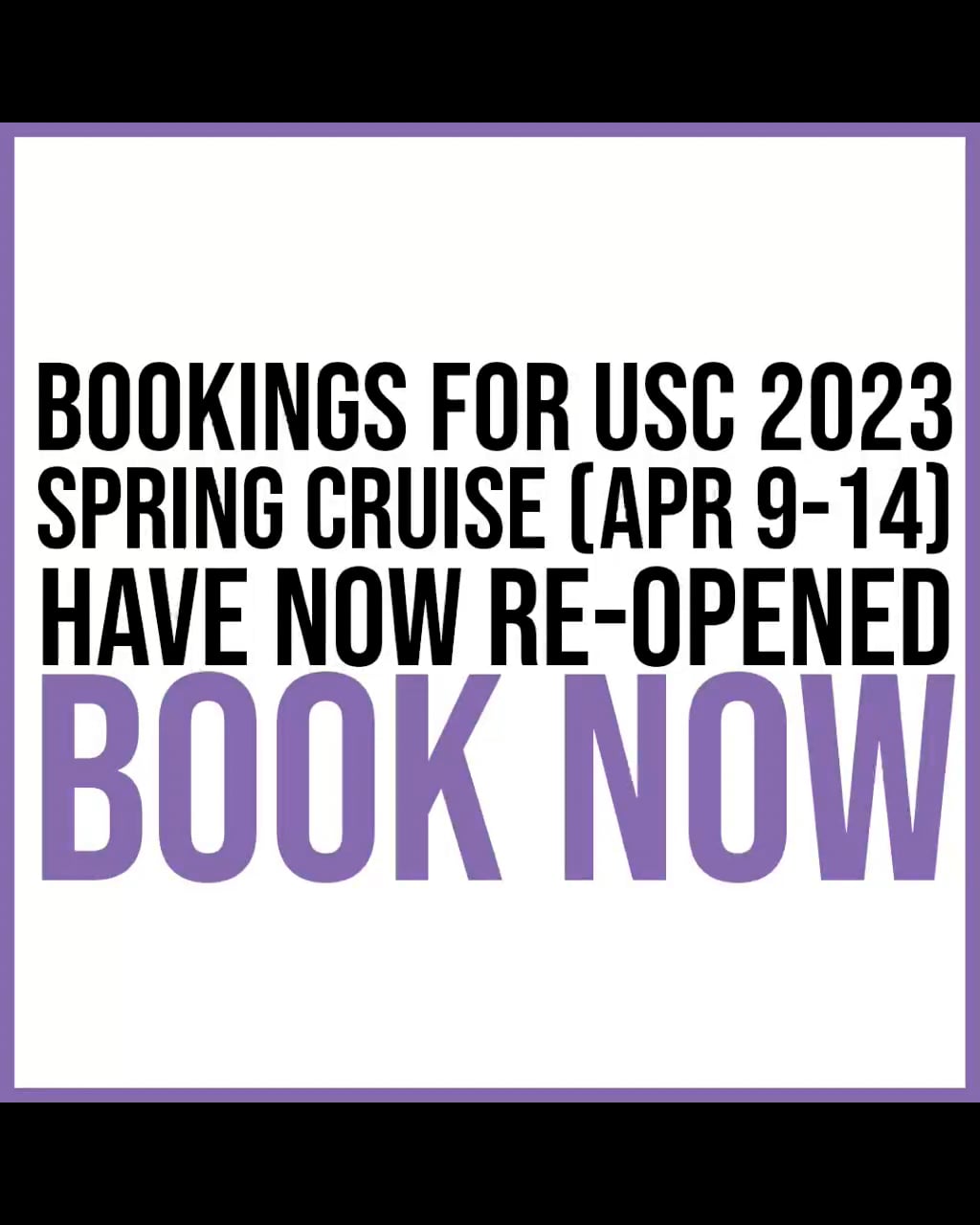 Booking for USC Spring Edition have now reopened. on Vimeo