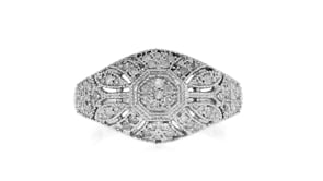 25 ct. t.w. Diamond Vintage-Inspired Milgrain Ring in Sterling Silver