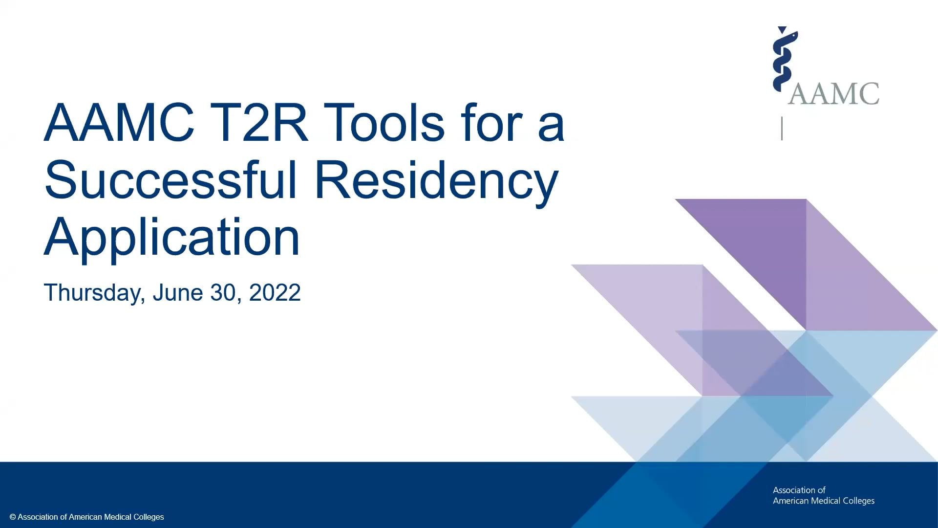 AAMC T2R Tools for a Successful Residency Application on Vimeo