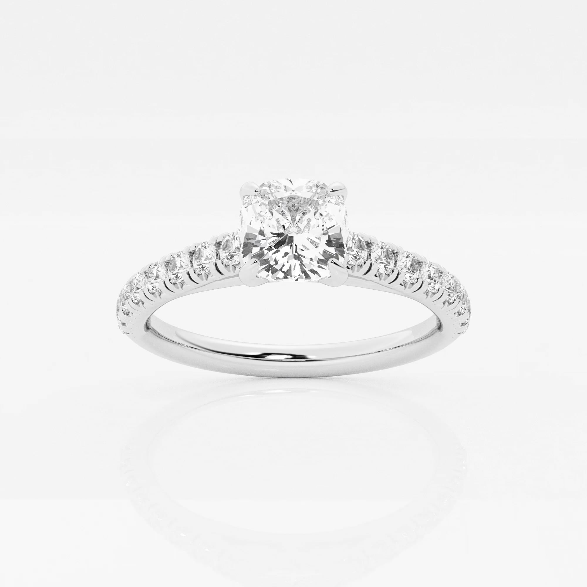 product video for 1 1/8 ctw Cushion Lab Grown Diamond French Pave Engagement Ring