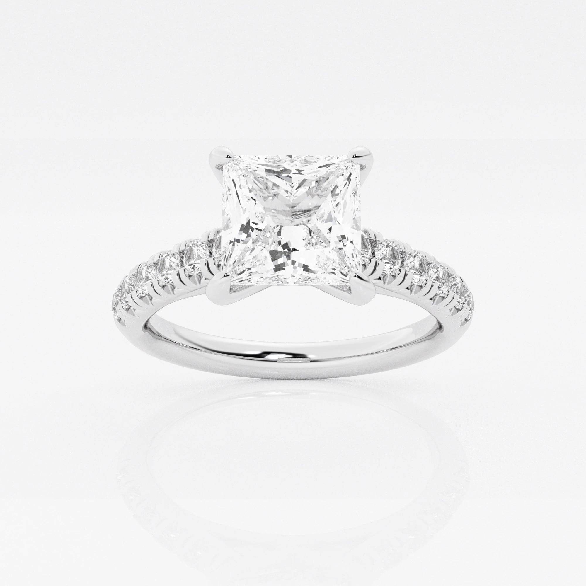 product video for 2 2/5 ctw Princess Lab Grown Diamond French Pave Engagement Ring