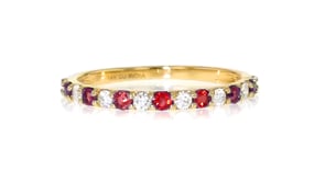 .30 ct. t.w. Ruby and .24 ct. t.w. Diamond Ring in 14kt Yellow Gold