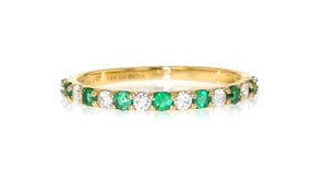 10 ct. t.w. Emerald and .24 ct. t.w. Diamond Ring in 14kt Yellow Gold