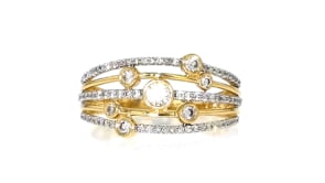 50 ct. t.w. Diamond Multi-Row Bezel Ring in 14kt Yellow Gold