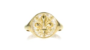 Italian 14kt Yellow Gold Fleur-de-Lis Signet Ring