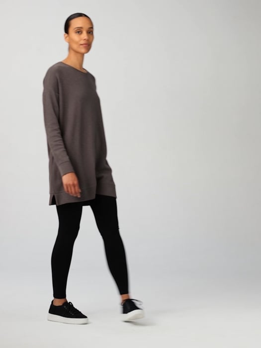 Organic Cotton Slubby Rib Knit Crew Neck Top