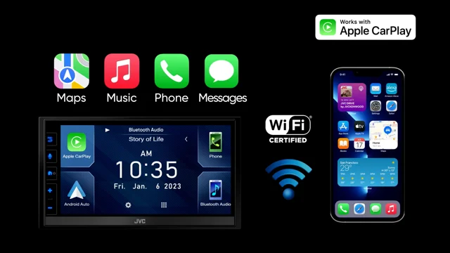 JVC KW-M785DBW 6,8' Doppel-DIN Media Receiver mit DAB+, Apple CarPlay &  Android Auto kabellos