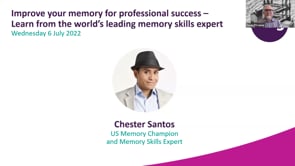 Wednesday 6 July 2022 - Improve your memory for professional success - Learn from the world’s leading memory skills expert