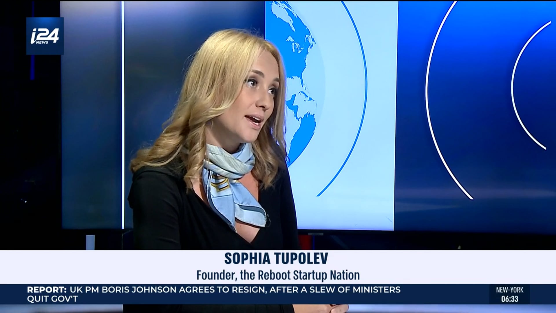 David Matlin interviews The Reboot Startup Nation's Sophia Tupolev-Luz on i24 News - July 2022