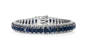 30.00 ct. t.w. Sapphire Tennis Bracelet in Sterling Silver