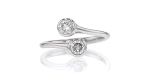 70 ct. t.w. Bezel-Set Diamond Bypass Ring in Platinum