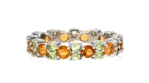 1.20 ct. t.w. Citrine and 1.10 ct. t.w. Peridot Eternity Band in Sterling Silver