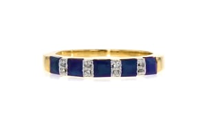 1.30 ct. t.w. Sapphire Ring with Diamond Accents in 18kt Gold Over Sterling