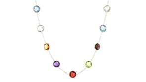 13.80 ct. t.w. Bezel-Set Multi-Gemstone Station Necklace in 14kt Yellow Gold